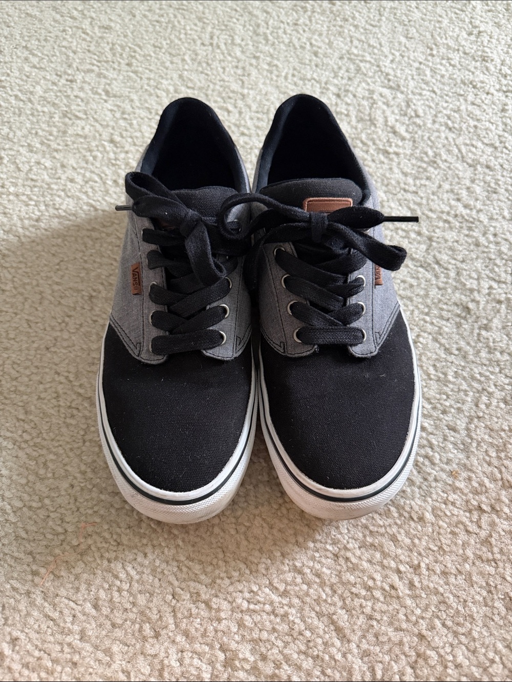 Vans Two-Tone Black and Gray Low-Top Skate Shoes